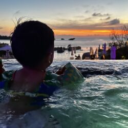 Hyatt Regency Seragaki night time pool